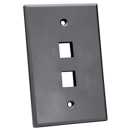Quest Technology International Oversized Keystone Wall Plate, Single-Gang - 2 Port, Gray NFP-5020